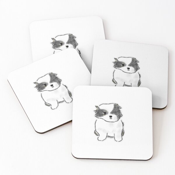Item preview, Cute Black And White Fluffy Dog Art designed and sold by raun.draw.
