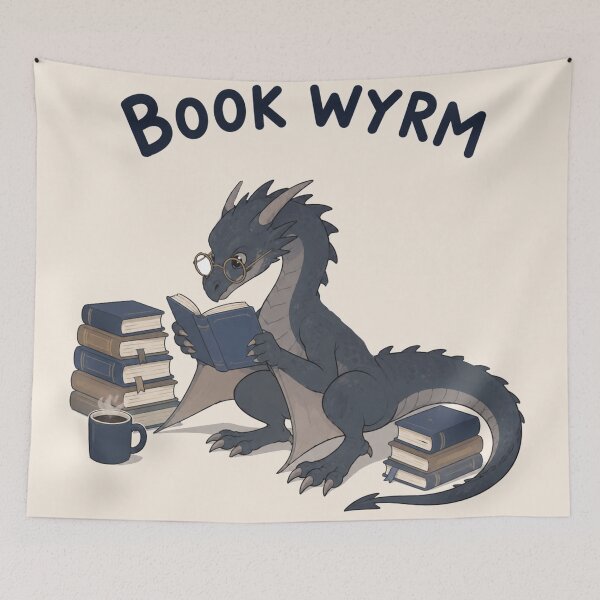 Item preview, Book Wyrm Dragon Reader Funny Bookworm Fantasy Introvert Art designed and sold by Yellowriversss.