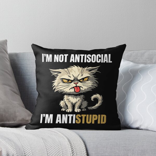 Item preview, I'm Not Antisocial I'm Anti Stupid Grumpy Cat designed and sold by Sekla-Studio.