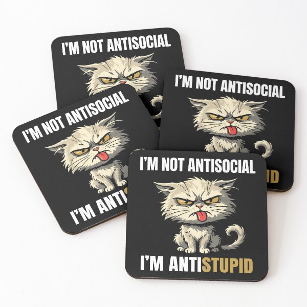 Item preview, I'm Not Antisocial I'm Anti Stupid Grumpy Cat designed and sold by Sekla-Studio.