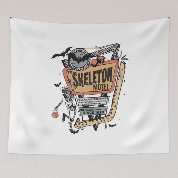 Item preview, Skeleton Motel Vintage Halloween designed and sold by roartusa.