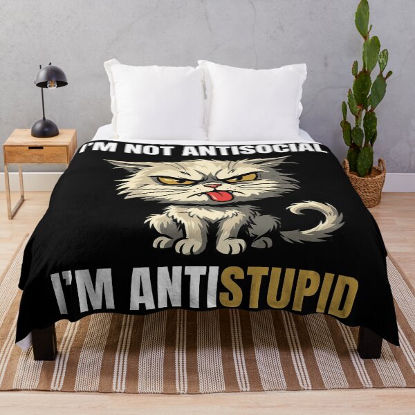 Item preview, I'm Not Antisocial I'm Anti Stupid Grumpy Cat designed and sold by Sekla-Studio.