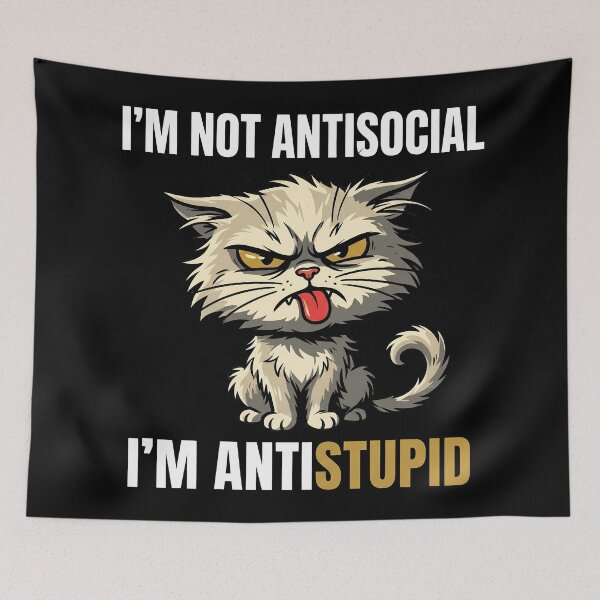 Item preview, I'm Not Antisocial I'm Anti Stupid Grumpy Cat designed and sold by Sekla-Studio.
