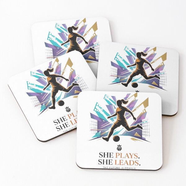 Item preview, She Plays She Leads Future Women’s Football Star Inspirational Design designed and sold by CKADigital.