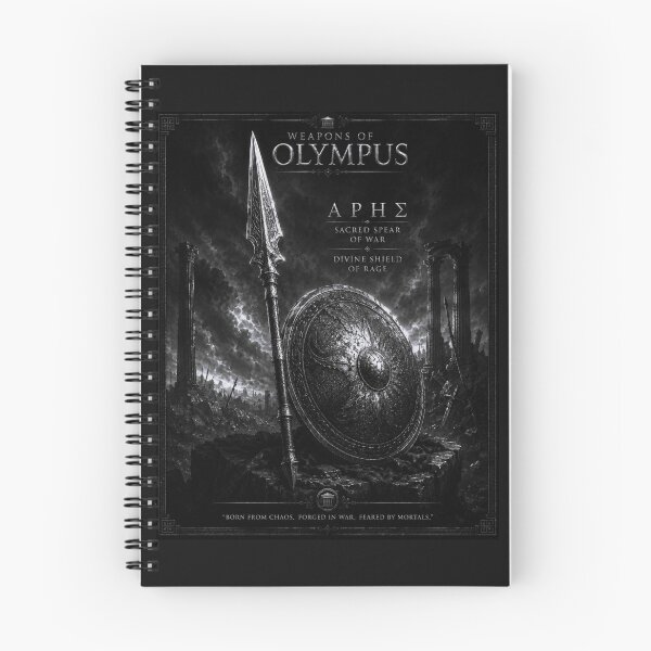 Item preview, Αρης Ares Sacred Spear & Shield – Black & White Greek Mythology designed and sold by Ancient-Era.