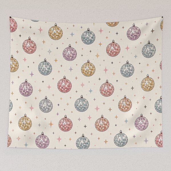 Item preview, Tiny Disco Balls Retro 70s 80s Sparkle Party Pattern designed and sold by RJACreative.