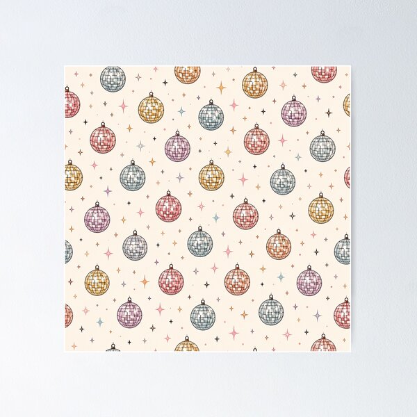 Item preview, Tiny Disco Balls Retro 70s 80s Sparkle Party Pattern designed and sold by RJACreative.