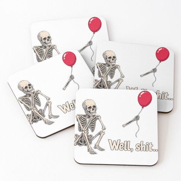Item preview, Well Shit Skeleton and Red Balloon designed and sold by KireVeronica.