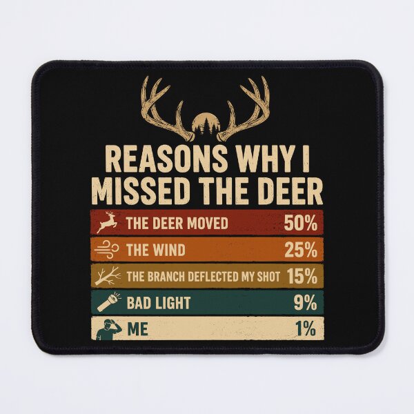 Item preview, Reasons Why I Missed The Deer Funny Deer Hunting designed and sold by Izanmie.