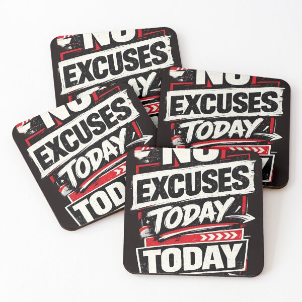 Item preview, No Excuses – Bold Motivational Typography Design designed and sold by VasiArtLab.