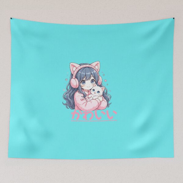Item preview, ​Cute Anime Cat Girl Kawaii Aesthetic  designed and sold by zenithdecalco.
