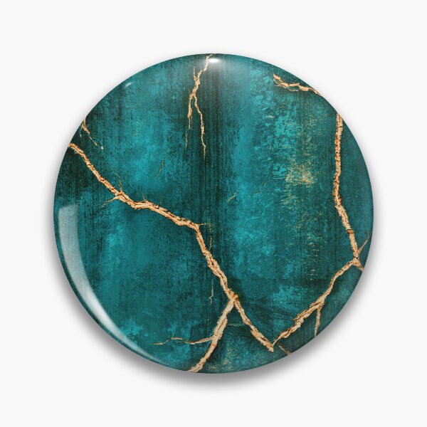 Item preview, Kintsugi Style Gold Veins on Teal Stone designed and sold by Piotrek0001.