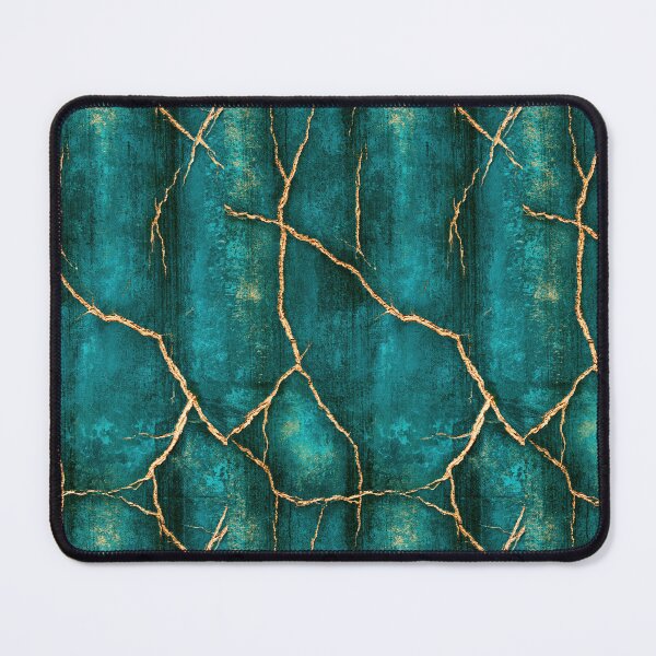 Item preview, Kintsugi Style Gold Veins on Teal Stone designed and sold by Piotrek0001.