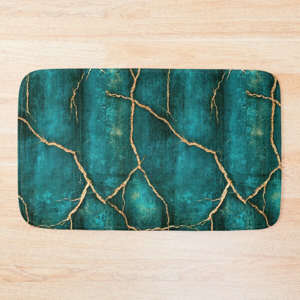 Item preview, Kintsugi Style Gold Veins on Teal Stone designed and sold by Piotrek0001.