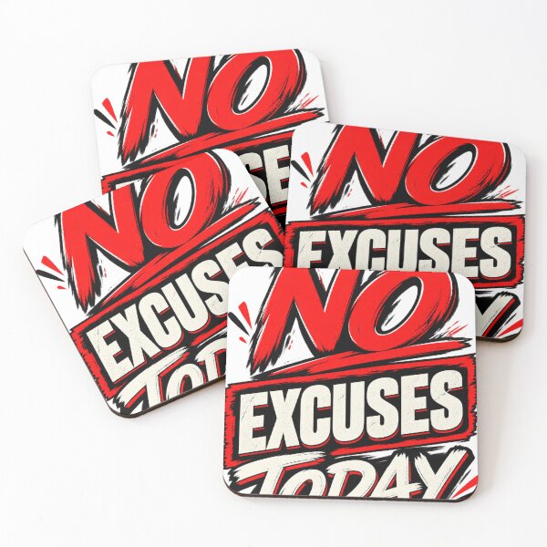 Item preview, No Excuses – Bold Motivational Typography Design designed and sold by VasiArtLab.