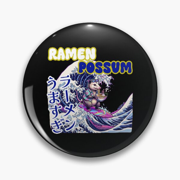 Item preview, Ramen Possum Surfing Japanese Great Wave – Funny Japanese Food Art designed and sold by LOVEARTDESIGN.