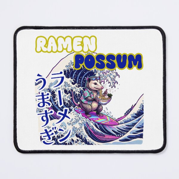 Item preview, Ramen Possum Surfing Japanese Great Wave – Funny Japanese Food Art designed and sold by LOVEARTDESIGN.
