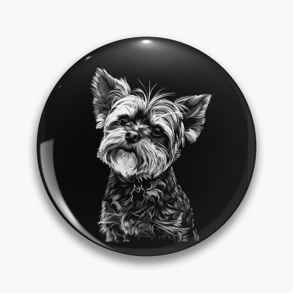 Item preview, Yorkshire Terrier Portrait – Black and White Yorkie Dog Art designed and sold by inkoutninja.