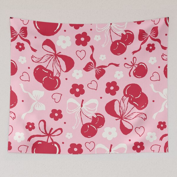 Item preview, Cherry And Bows Coquette Pattern designed and sold by MiaBellaGirl.