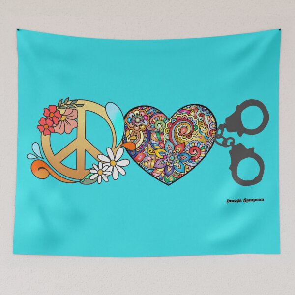 Item preview, Peace Love and  Handcuffs designed and sold by FetUphoria.