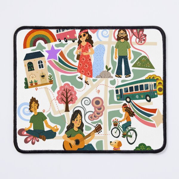 Item preview, Hippie Boho Travel Map and Bohemian Lifestyle designed and sold by maewjpho.