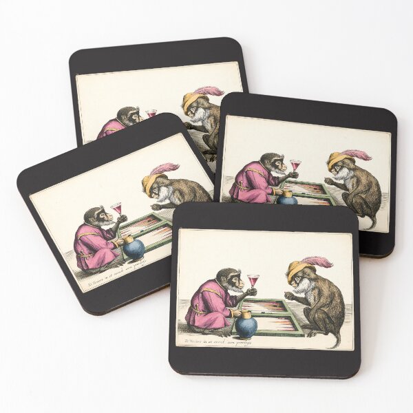Item preview, Two Monkeys Playing Backgammon designed and sold by The Ravens Ballad.