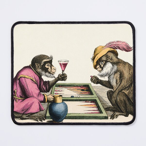 Item preview, Two Monkeys Playing Backgammon designed and sold by The Ravens Ballad.