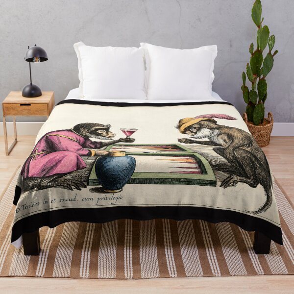 Item preview, Two Monkeys Playing Backgammon designed and sold by Ravens Ballad.