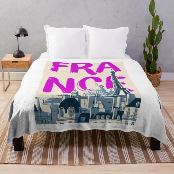 Item preview, France Paris Rooftops, Vintage Magenta Wall Art designed and sold by MarkedArtPrints.