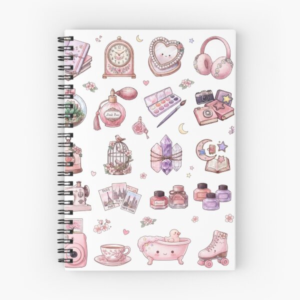 Item preview, Cute Vintage Coquette Aesthetic Typewriter Camera Journal Pastel designed and sold by Rehnair.