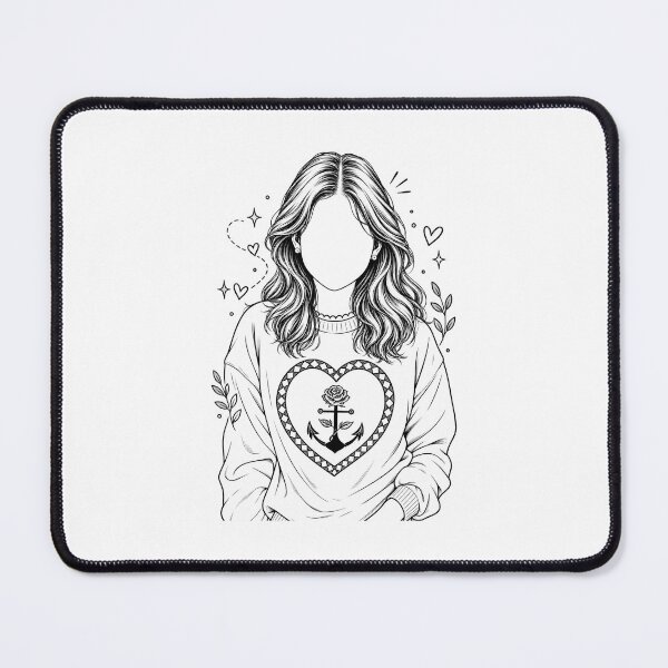 Item preview, Faceless Cozy Girl Heart Line Art designed and sold by DESPOT07.