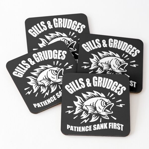 Item preview, Gills & Grudges - Funny Angry Fish Retro Fishing Art_BK designed and sold by AckeeWolf.