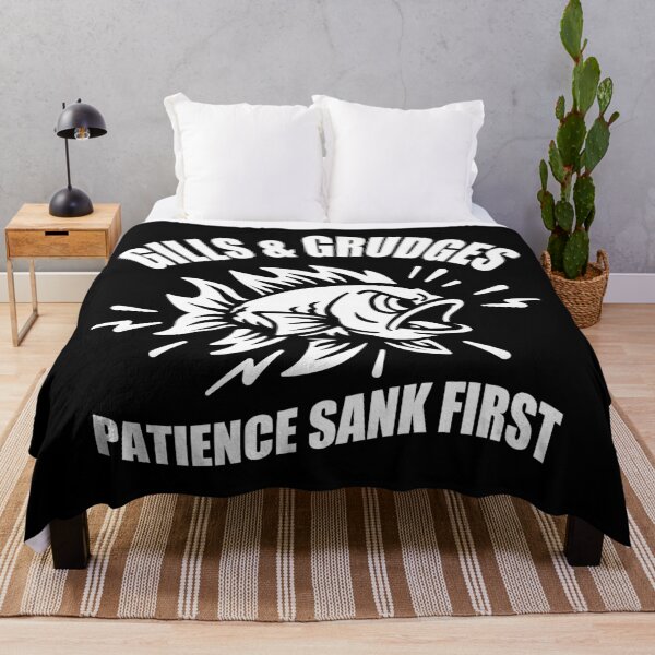 Item preview, Gills & Grudges - Funny Angry Fish Retro Fishing Art_BK designed and sold by AckeeWolf.