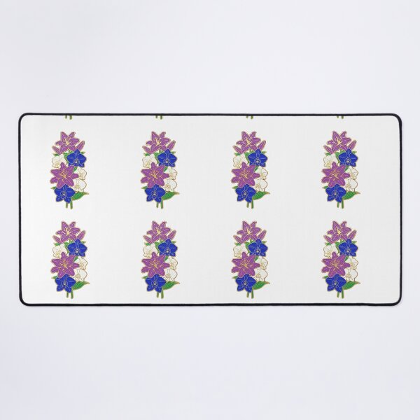 Item preview, Gold Enamel Lily Orchid Pin Cluster - Botanical Floral Badge Art designed and sold by Dzblack.