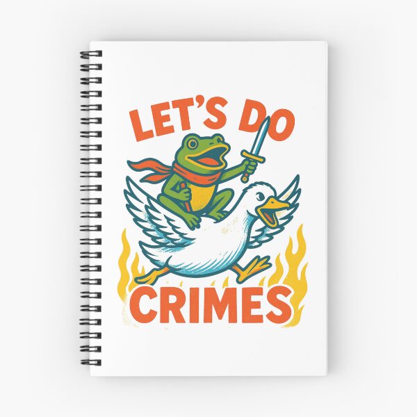 Item preview, Let's Do Crimes Frog Riding Goose designed and sold by Colorful-Garden.