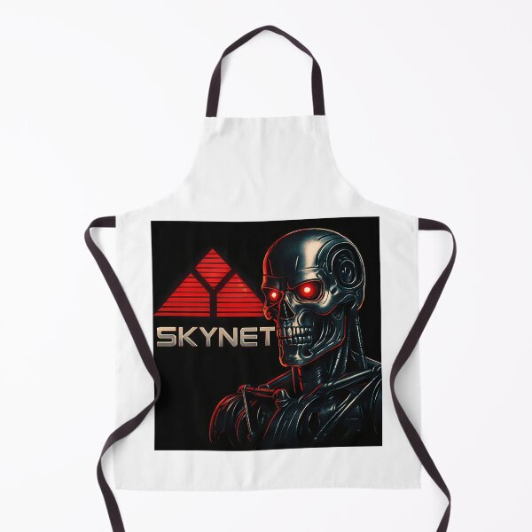 Item preview, Metallic Terminator Endoskeleton Skull Beside Glowing Red Skynet designed and sold by TheOneStyleBro.