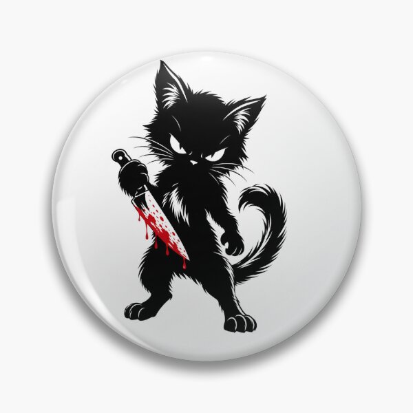Item preview, Dark Horror Cat with Knife – Gothic Black Cat Halloween Design designed and sold by edikartt.