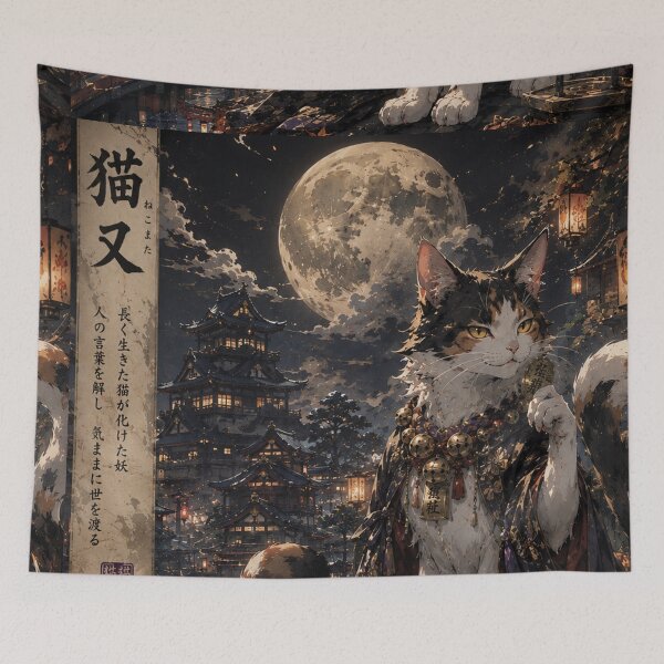 Item preview,  Nekomata – The Two-Tailed Cat Spirit designed and sold by TeikunShop.