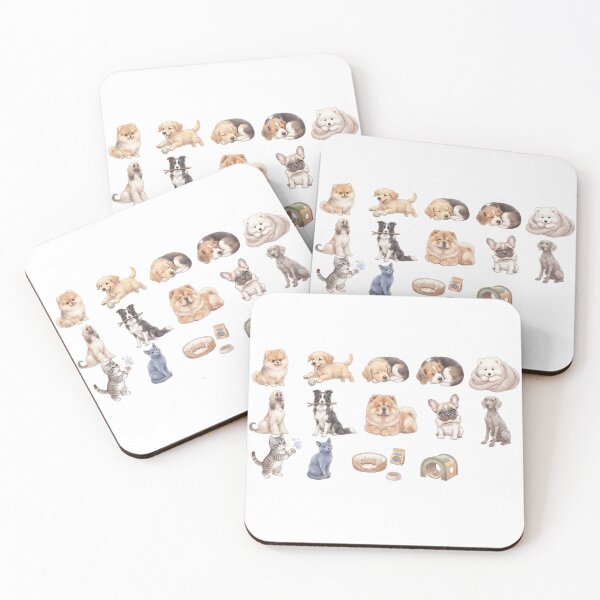 Item preview, Cute Dog Breeds Cats Pet Bed Watercolor Aesthetic Planner designed and sold by Rehnair.