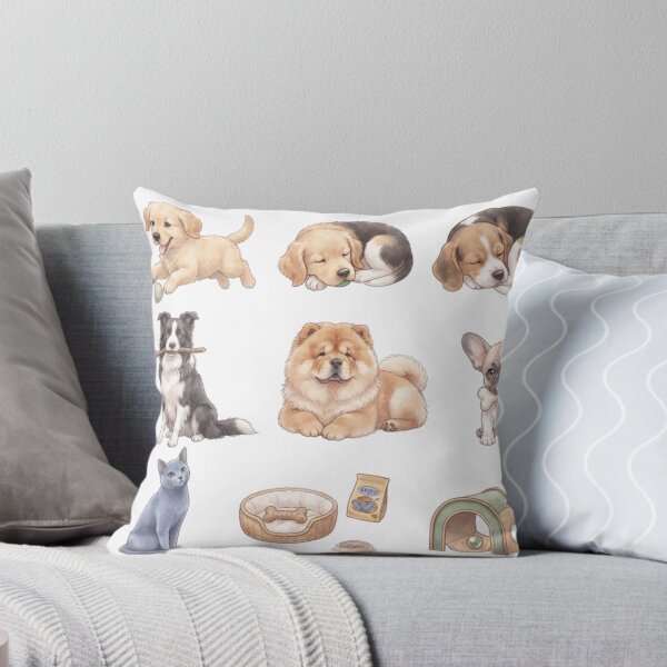 Item preview, Cute Dog Breeds Cats Pet Bed Watercolor Aesthetic Planner designed and sold by Rehnair.
