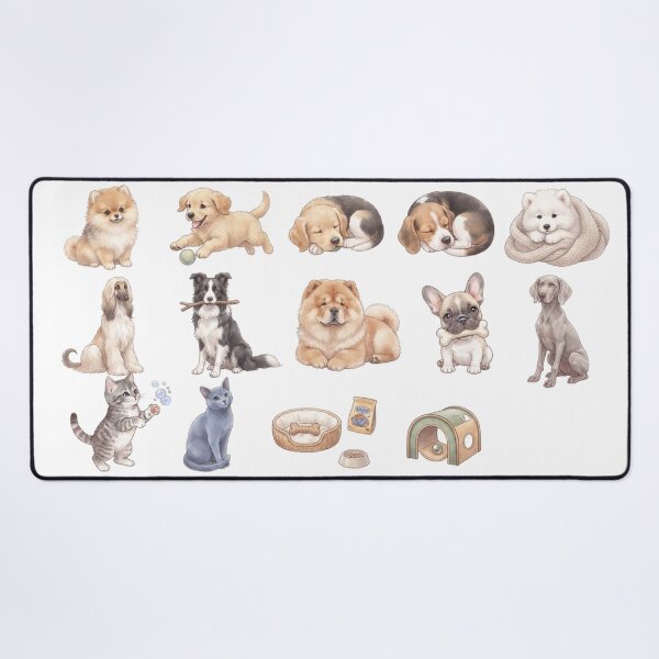Item preview, Cute Dog Breeds Cats Pet Bed Watercolor Aesthetic Planner designed and sold by Rehnair.