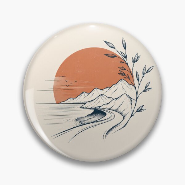 Item preview, Minimal Coastal Mountain Road Nature Art designed and sold by VYBORA Studio.