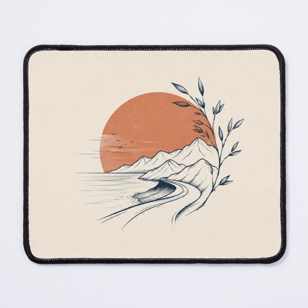 Item preview, Minimal Coastal Mountain Road Nature Art designed and sold by VYBORA Studio.