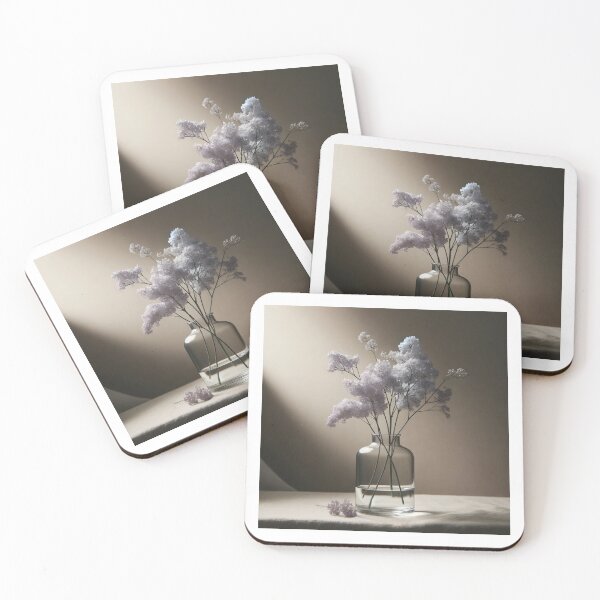 Item preview, Minimalist Purple Flowers in Glass Vase designed and sold by NarjaShop.