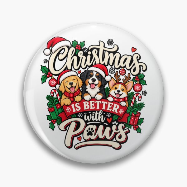Item preview, Christmas Is Better With Paws | Cute Christmas Dogs Santa Hat Holiday Shirt designed and sold by Craftev.