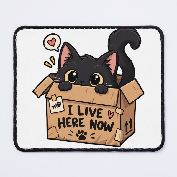 Item preview, Cute Black Cat Living in a Box designed and sold by Herodestroyer.