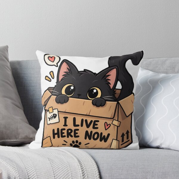 Item preview, Cute Black Cat Living in a Box designed and sold by Herodestroyer.