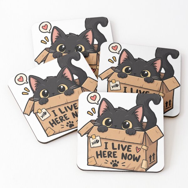 Item preview, Cute Black Cat Living in a Box designed and sold by Herodestroyer.