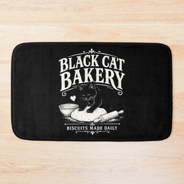Item preview, Black Cat Bakery Biscuits Made Daily Cat Lover Baker Feline Chef designed and sold by CharlieConon.