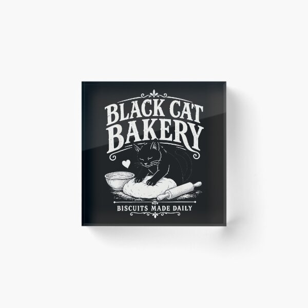 Item preview, Black Cat Bakery Biscuits Made Daily Cat Lover Baker Feline Chef designed and sold by CharlieConon.